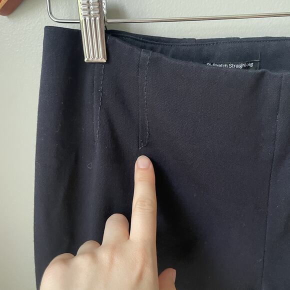 Talbots Womens Dress Pants Size 12 Petite Bi Stretch Straight Leg Curvy Navy - Picture 10 of 11